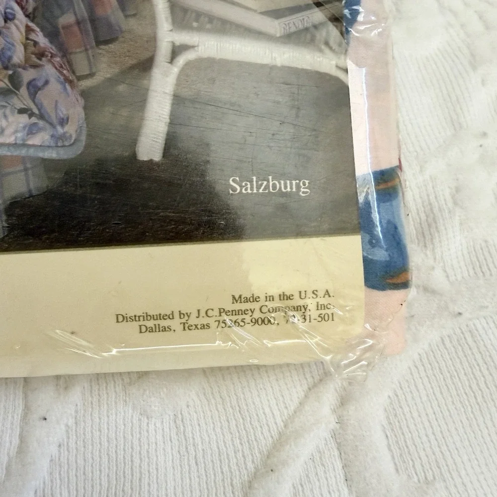 VTG Elizabeth Gray Salzburg Floral Full Flat Sheet Cottagecore Made USA 90s New